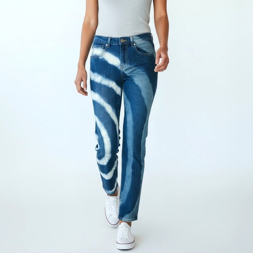 STYLE & Co. DENIM Women’s Bleached Tie Dyed Jeans 2P 60s punk grunge hippie